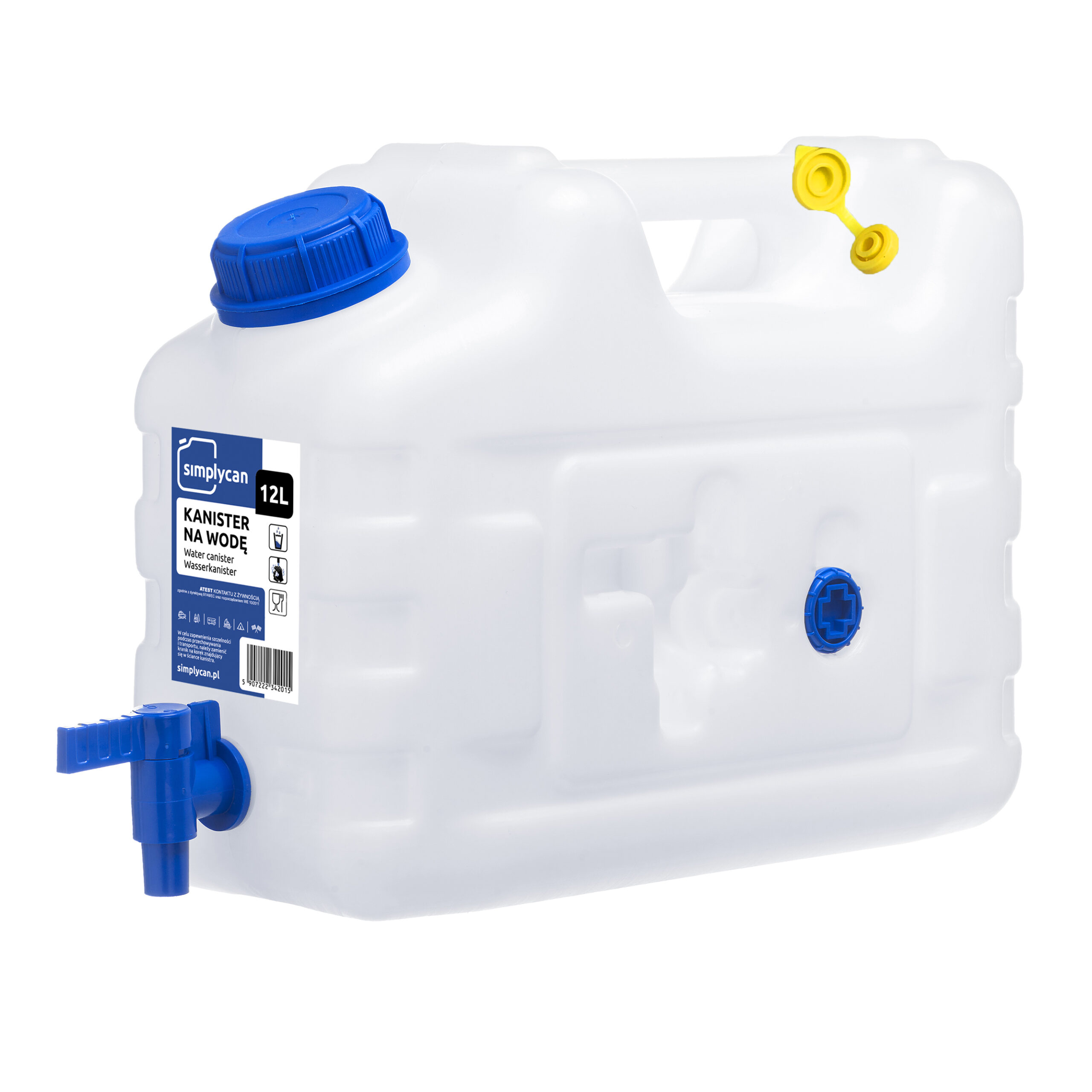 Pojemnik na wodę pitną 10L ATEST kanister SimplyCan z kranikiem (max. 12L)  - Water2Go
